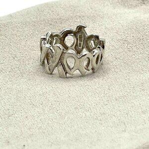 Tiffany & Co. Paloma Picasso Vintage Hugs Kisses Sterling .925 Band Ring Size 5
